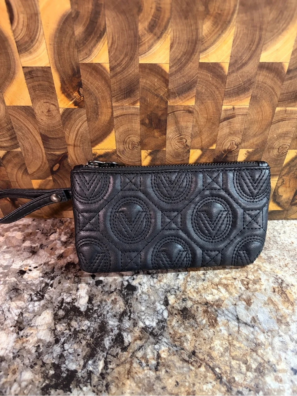Black Quilted Wristlet Wallet - Women Bags